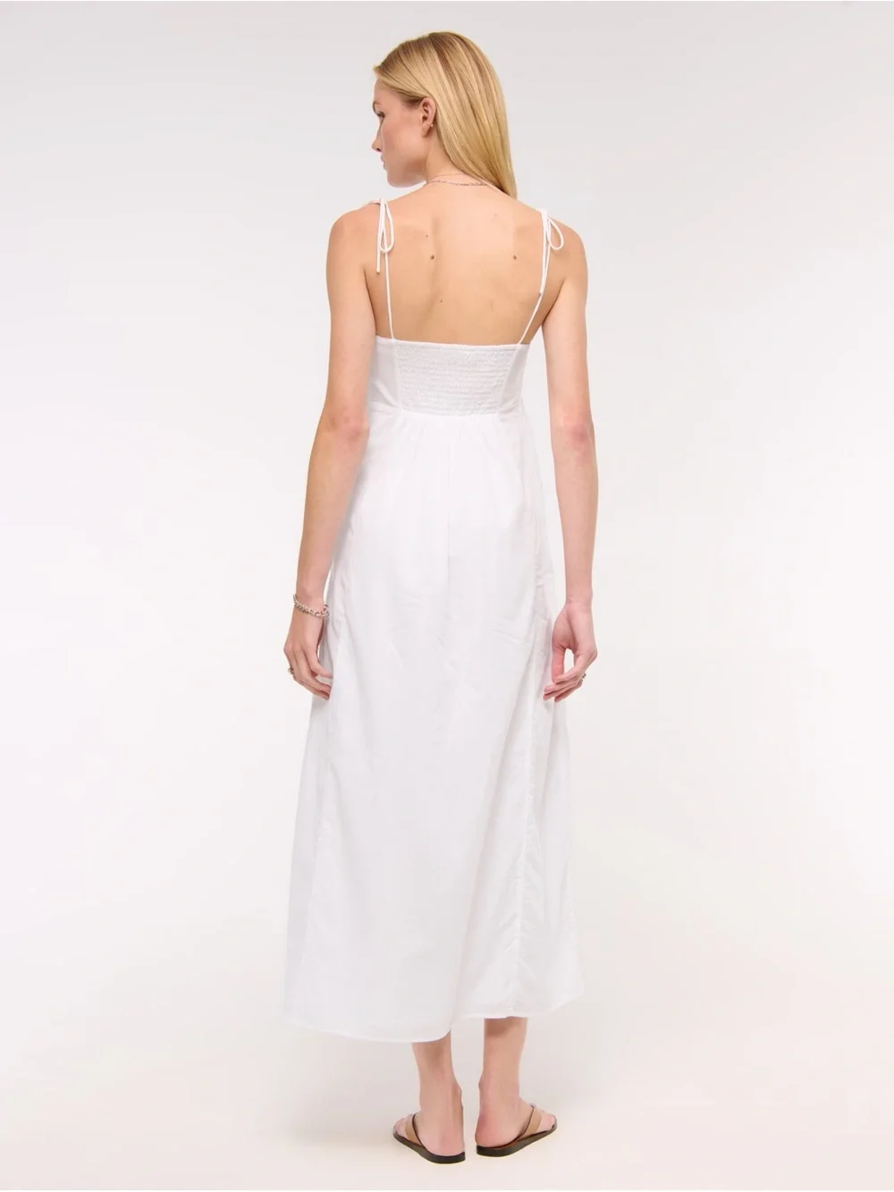 Abercrombie & Fitch Sky Blue Smocked Strap Maxi Dress